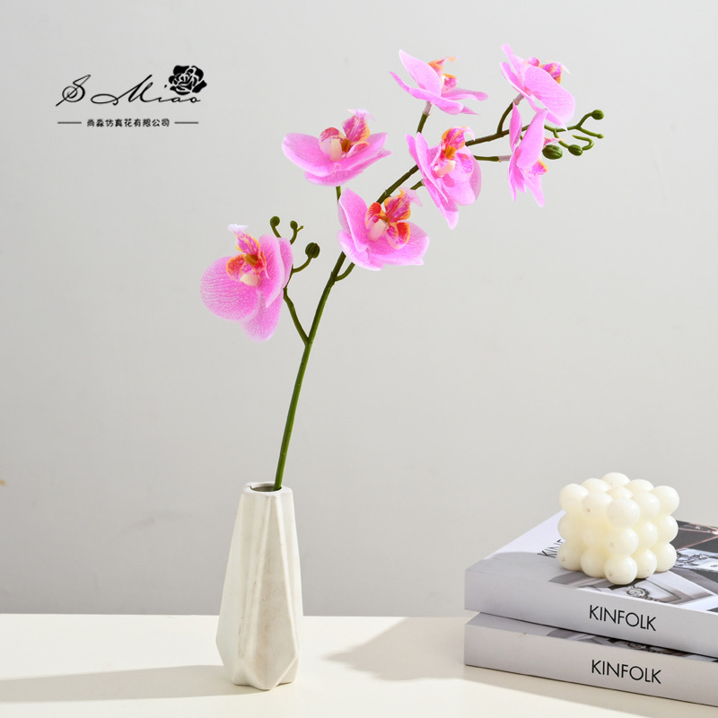 Flores falsas 7 película de flores sensación de orquídea mariposa bonsai flores de alta calidad sala de estar decoración floral decoración de imitación maceta image 17