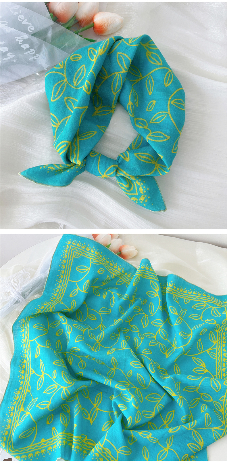 Women's Preppy Style Sweet Pastoral Printing Cotton And Linen Printing Bandanas display picture 14