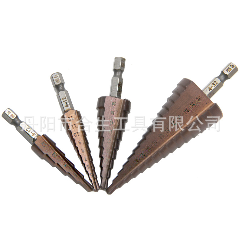 M35 cobalto paso taladro de acero inoxidable agujero abridor transfronterizo Co pagoda broca de perforación de alta dureza herramienta de corte traje