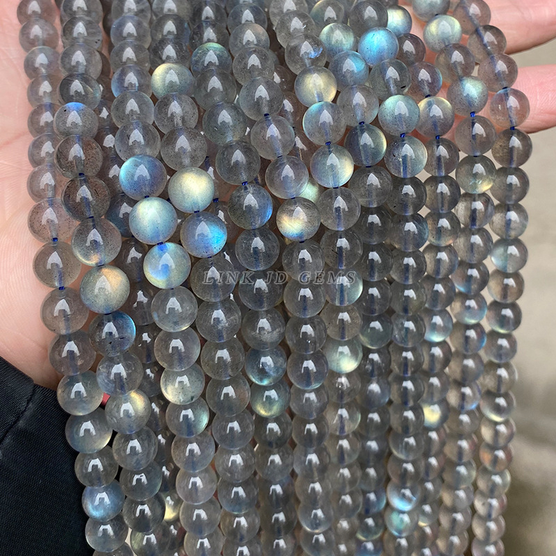 結晶徳宝飾品7a級天然強光灰月光散珠拉長石水晶丸珠diy宝飾品部品卸売り|undefined