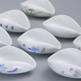 Tea Lotus Tea Set Accessories Tea Ceremony White Porcelain Tea Spoon Ceramic Tea Lotus Factory Direct Sales Wholesale