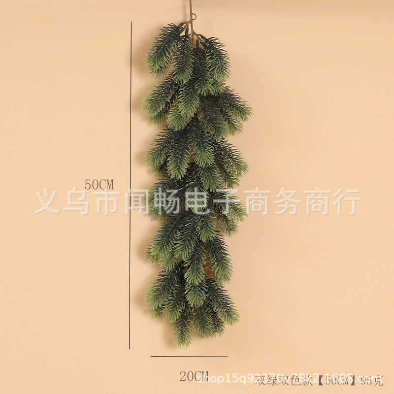 Праздничная ротанговая гирлянда 1,8 м, имитация pine из PE, короткая/длинная, варианты с инеем или ягодами