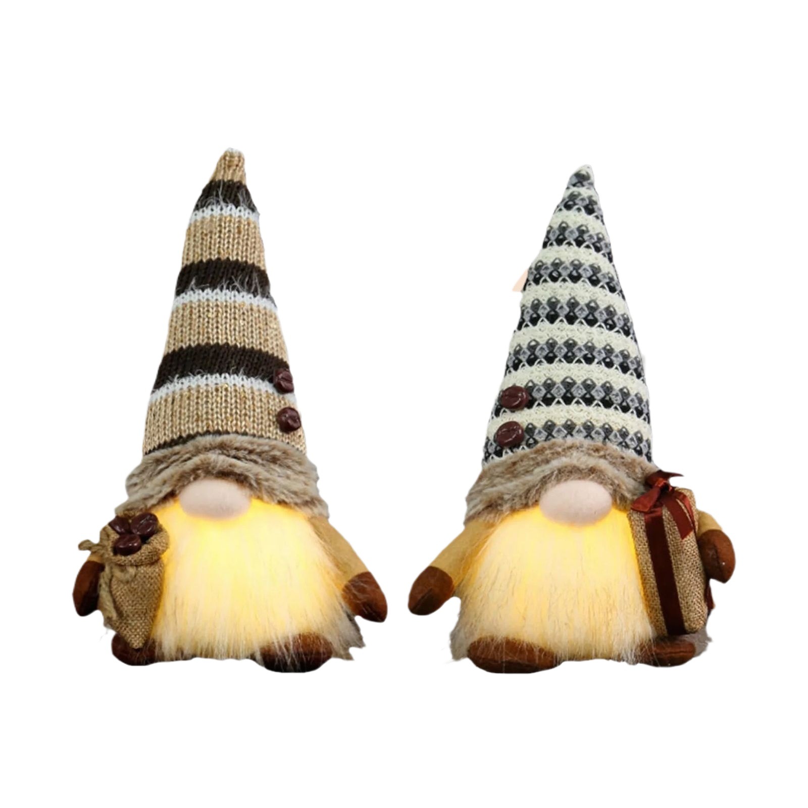 Café transfronterizo luminoso muñeca sin rostro bolsas de café de punto gnomes Rudolph con lámparas decoraciones caja de regalo