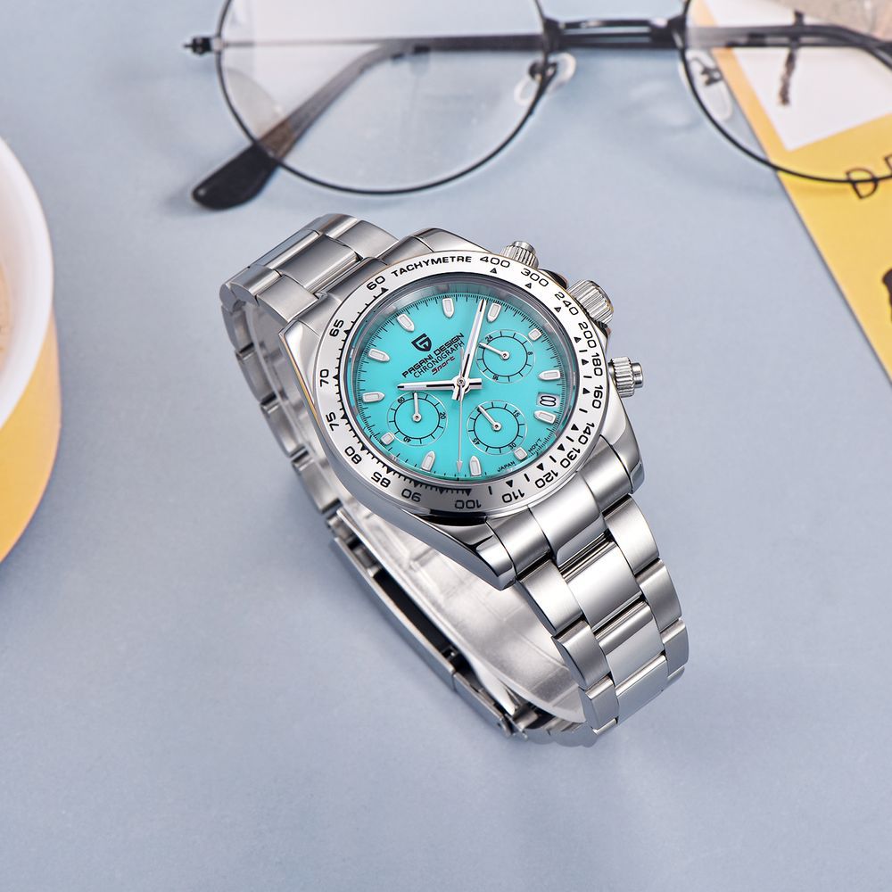 [Pequeño al por mayor] bergani Pagani hombres de negocios casual nuevo cuarzo cronógrafo reloj calendario PD1727