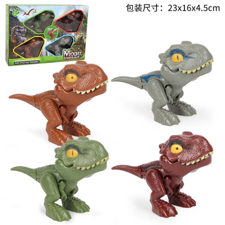 Transfronterizo nuevo dinosaurio morder dedos conjunto móvil tiranosaurio Paquete de huevo simulación modelo de dinosaurio juguete puesto de juguete