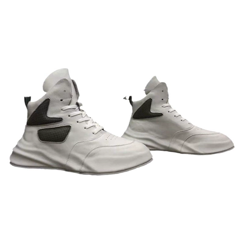 Мужские ботинки в европейском стиле из натуральной кожи, белые кожаные ботинки с увеличением роста, кроссовки на платформе, высокие ботинки, модные мужские ботинки в стиле Мартин.