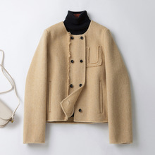 9920#双面羊绒大衣女2025秋冬季新款小香风短款小个子羊毛呢外套