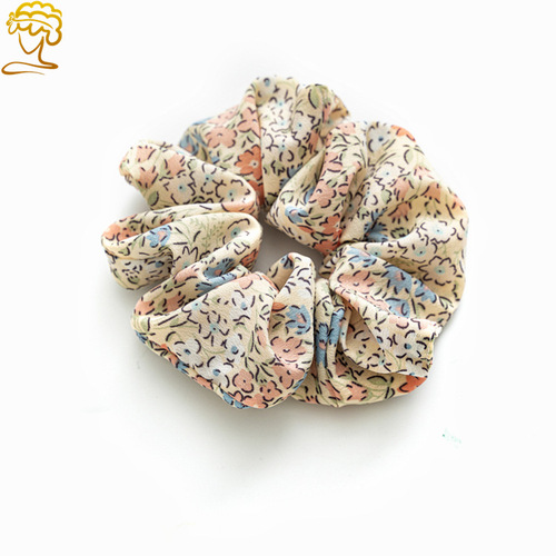 ins Japanese and Korean version of headwear new sweet floral large intestine hair ring girl forest style ponytail hair rope three-state fabric