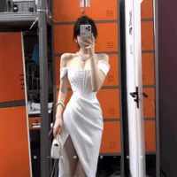 Выпускной взрослый платье 2024 лето новое платье с открытыми плечами AliExpress сексуальный рыбий хвост подиум вечернее платье