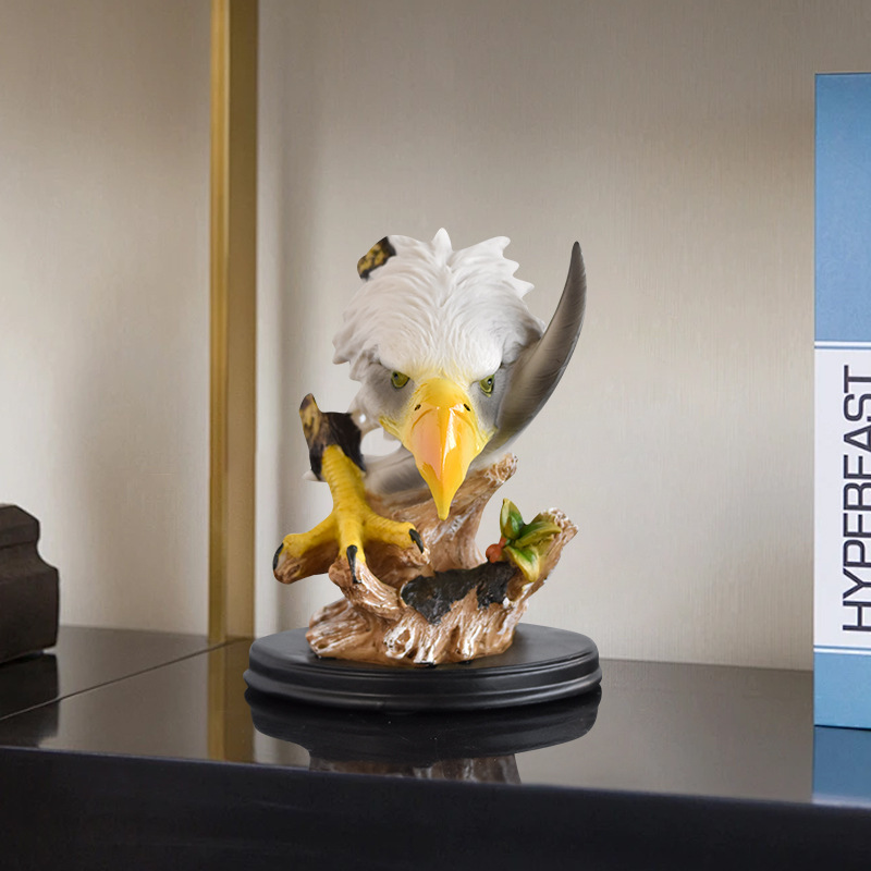 Simulación transfronteriza vintage Eagle resina artesanía ornamentos Dapeng ala ala escultura Decoración de oficina para el hogar