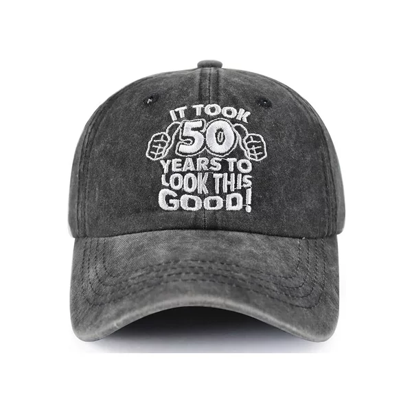 Cross-border Amazon 30.40.50.60.70.80.90th Birthday Gift Baseball Cap Embroidered Washed Cotton Cap