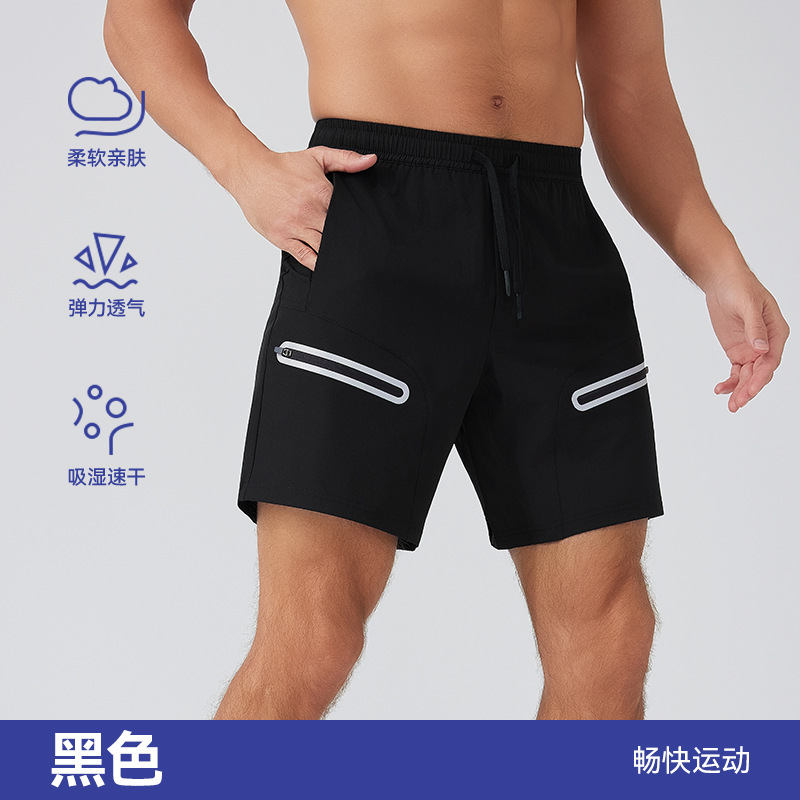 Nuevos pantalones cortos deportivos para hombres corriendo pantalones de fitness de verano pantalones de entrenamiento de tiras reflectantes sueltas pantalones de entrenamiento transpirables y secos pantalones cortos casuales