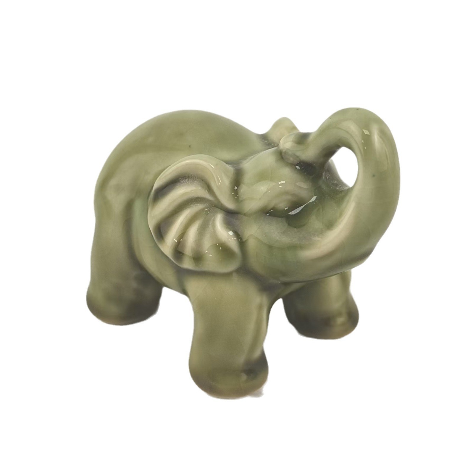 Decoración de mesa de cerámica mini-elefante personalizada segura como una imagen exquisita puede cultivar una mesa de té de cerámica para girar