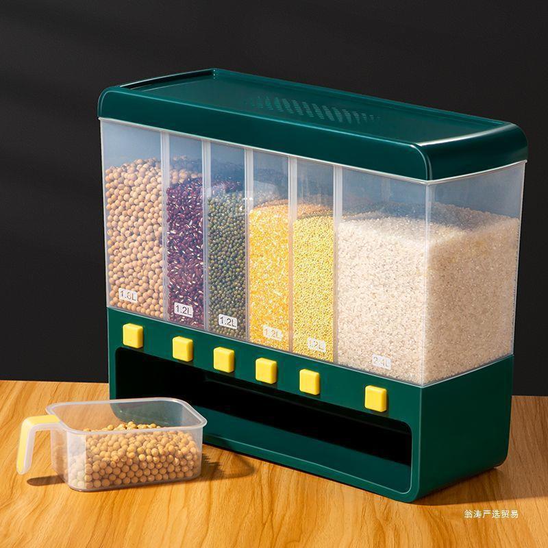 barril de arroz dividido grama casero para granos envasados caja de almacenamiento de arroz casero a prueba de insectos a prueba de humedad sellado tanque de arroz barril de arroz