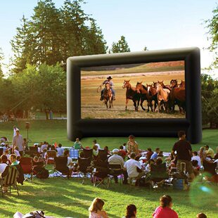 20ft Outdoor Inflatable Screen Air Projection Bracket Portable Inflatable Movie Screen Double-Sided Projection Mobile Projection