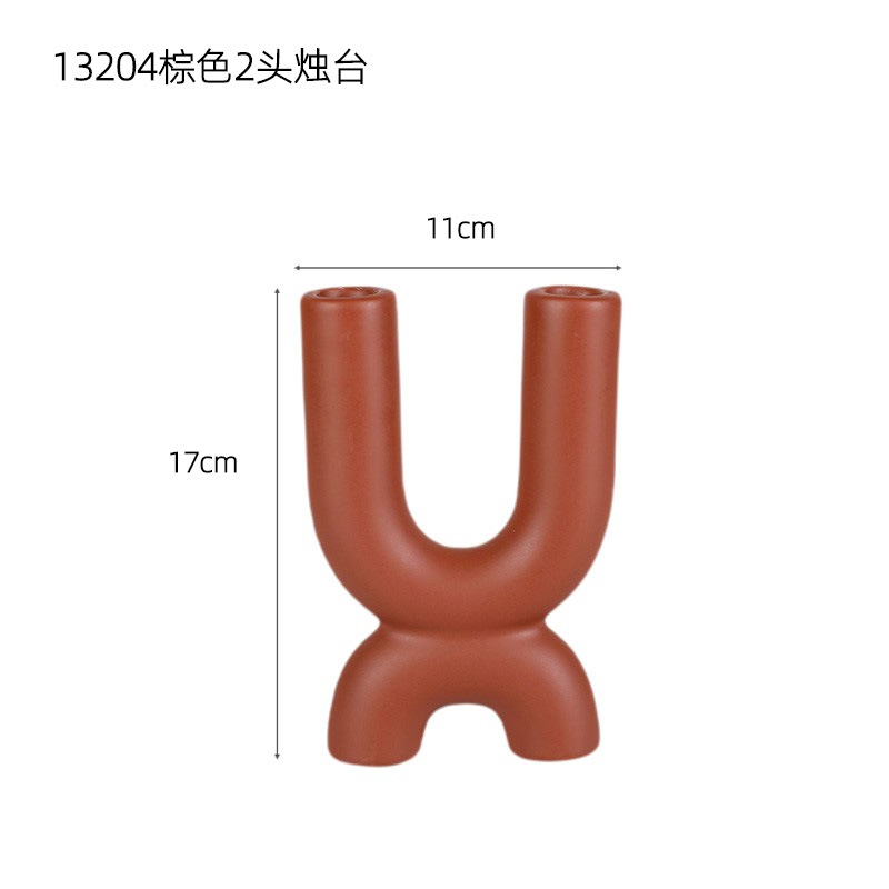 13204 Candelabro marrón de 2 cabezas