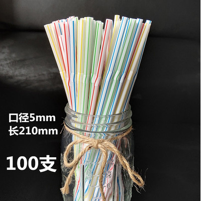 6mm desechable sola bolsa de papel paja de plástico mujeres embarazadas flexible codo jugo beber negro paja