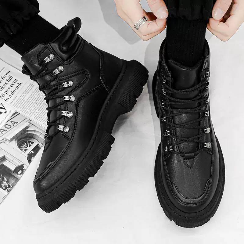 Martin сапоги мужской 2023 новый осенний толстый подошвенный английский ретро высокая мужская обувь на открытом воздухе противоскользящие и износостойкие сапоги