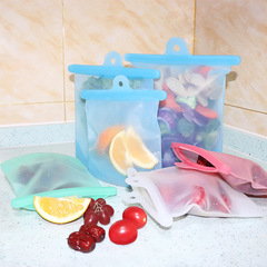 WBZ7 Silicone Preservation Bag with Built-in Seal, Silicone Bag for Refrigerator Freezing, Low Temperature Slow Cooking Bag, Reusable Preservation Bag