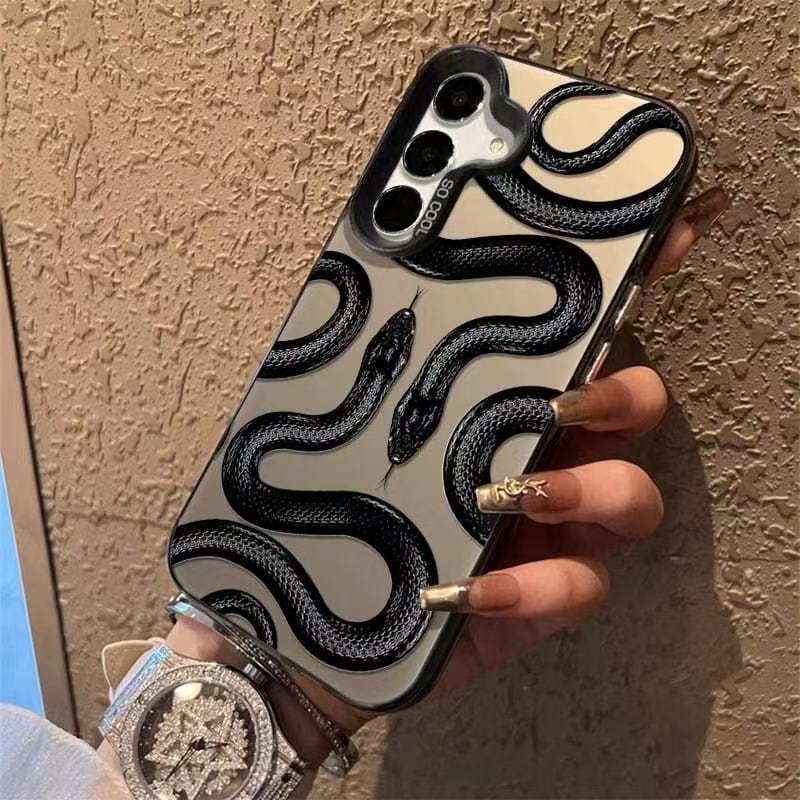 Transfronterizo nueva serpiente negra para Samsung Galaxy S25 funda para teléfono móvil Samsung S24 ULTRA comercio exterior S21