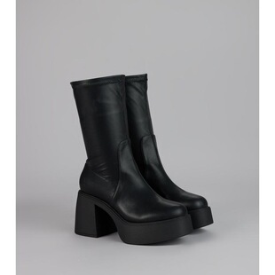 P 89809 Side Zipper Platform Boots ���߶�ѥ ���R�d�W���羳