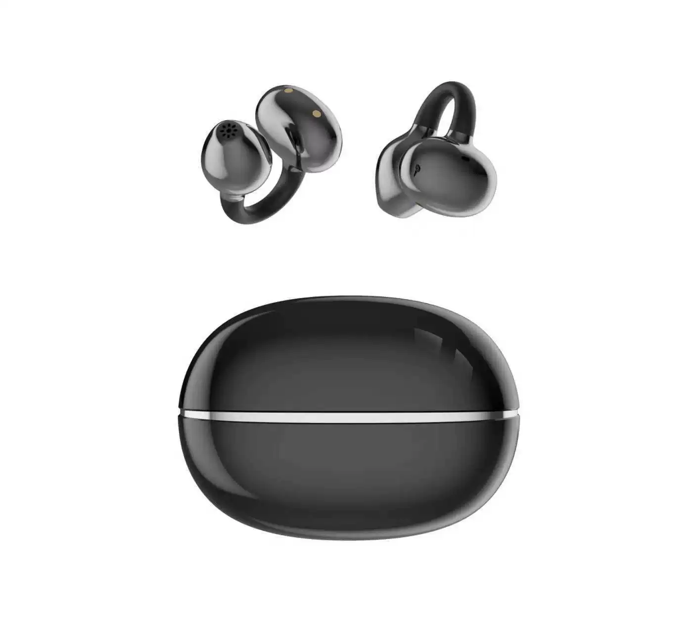 Bone‑conduction ear‑clip Bluetooth headset, noise reduction, low latency, decorative earring option