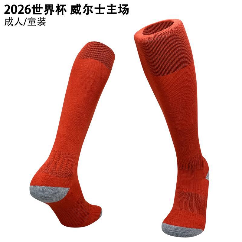 26 club tailandés Copa del Mundo calcetines de fútbol para hombres toallas profesionales sobre la rodilla antideslizante calcetines gruesas para adultos y niños