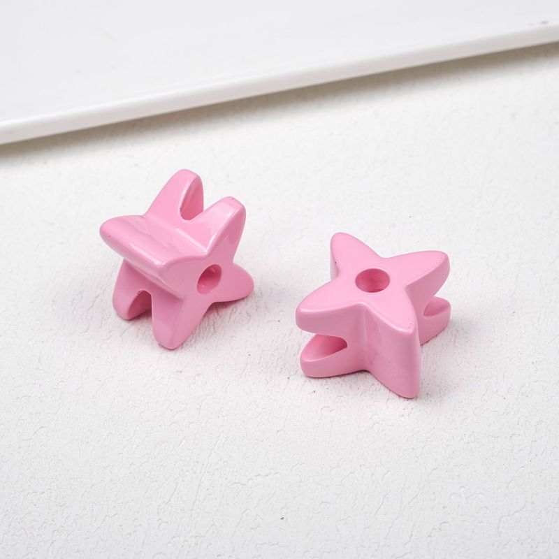 烤漆大孔星星穿孔花朵伞绳鞋带包挂亚克力diy饰品配件手机链配件|undefined