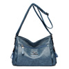 Fashionable capacious shoulder bag, one-shoulder bag, suitable for import, genuine leather