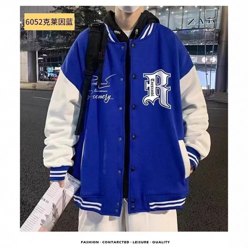一件代发秋季潮牌夹克外套男宽松百搭棒球服运动开衫夹克外套男|undefined