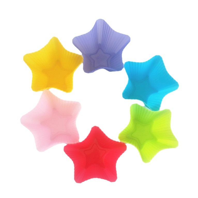 Love Five-pointed Star Round Silicone Gel Gypsum Candle Cake Mold Mafen Cup Handmade Soap Mold Mafen Cup