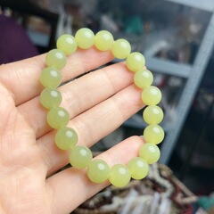 天然和田玉黄口料手串玉単輪ファッションシンプルな大気男女のブレスレット