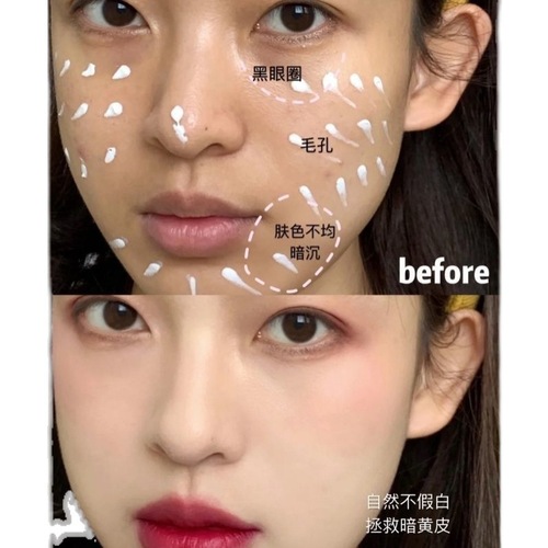 VSEA Mini LED Bulb Lazy Bare Skin Cream Face Care Concealer Brightener Waterproof Sweatproof No Fake White Lazy Cream