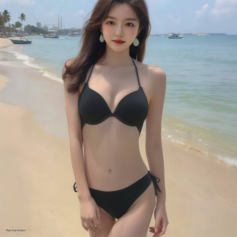 Traje de baño para mujer bikini sexy recogido pecho grande y pequeño dividido de tres puntos delgado traje de baño de vacaciones de playa de aguas termales al por mayor