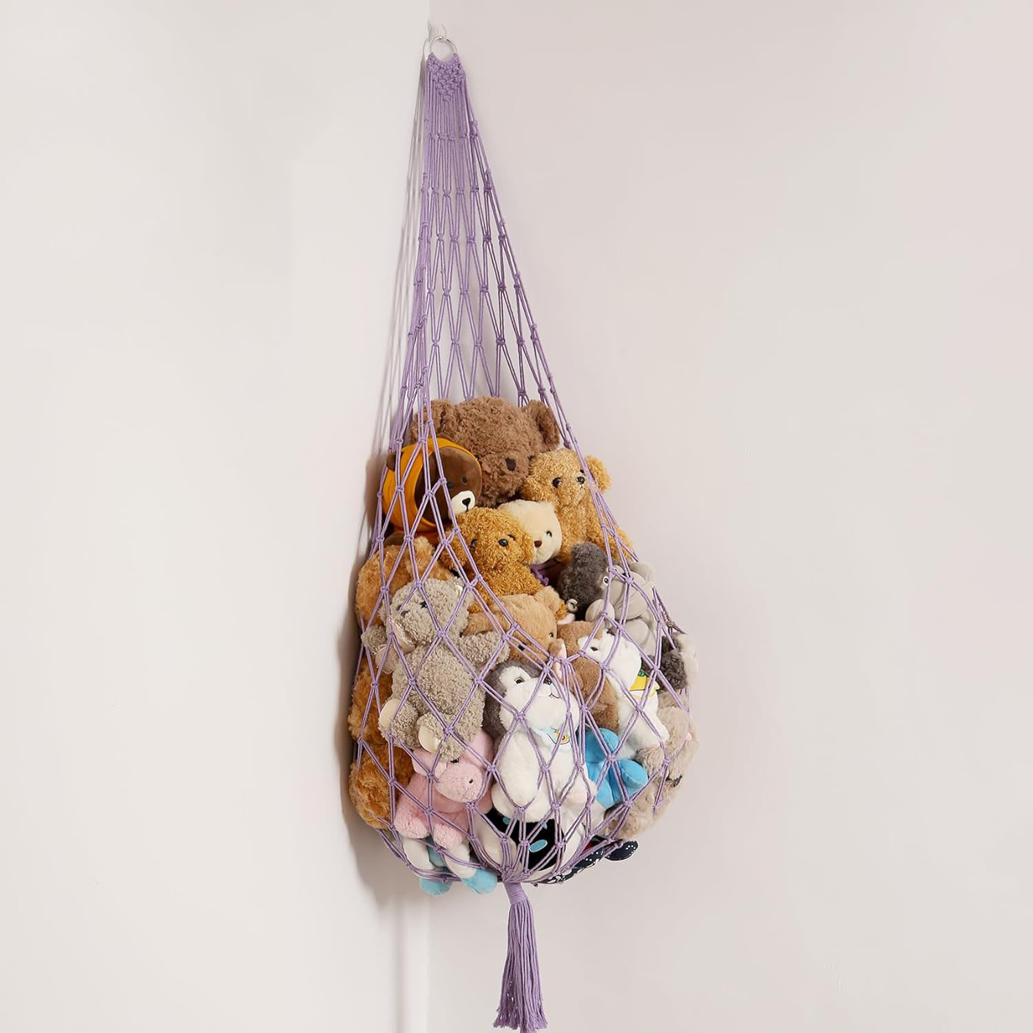 国境を越えた新型吊り下げ玩具収納ハンモックボヘミアン玩具収納手編みぬいぐるみネットポケット