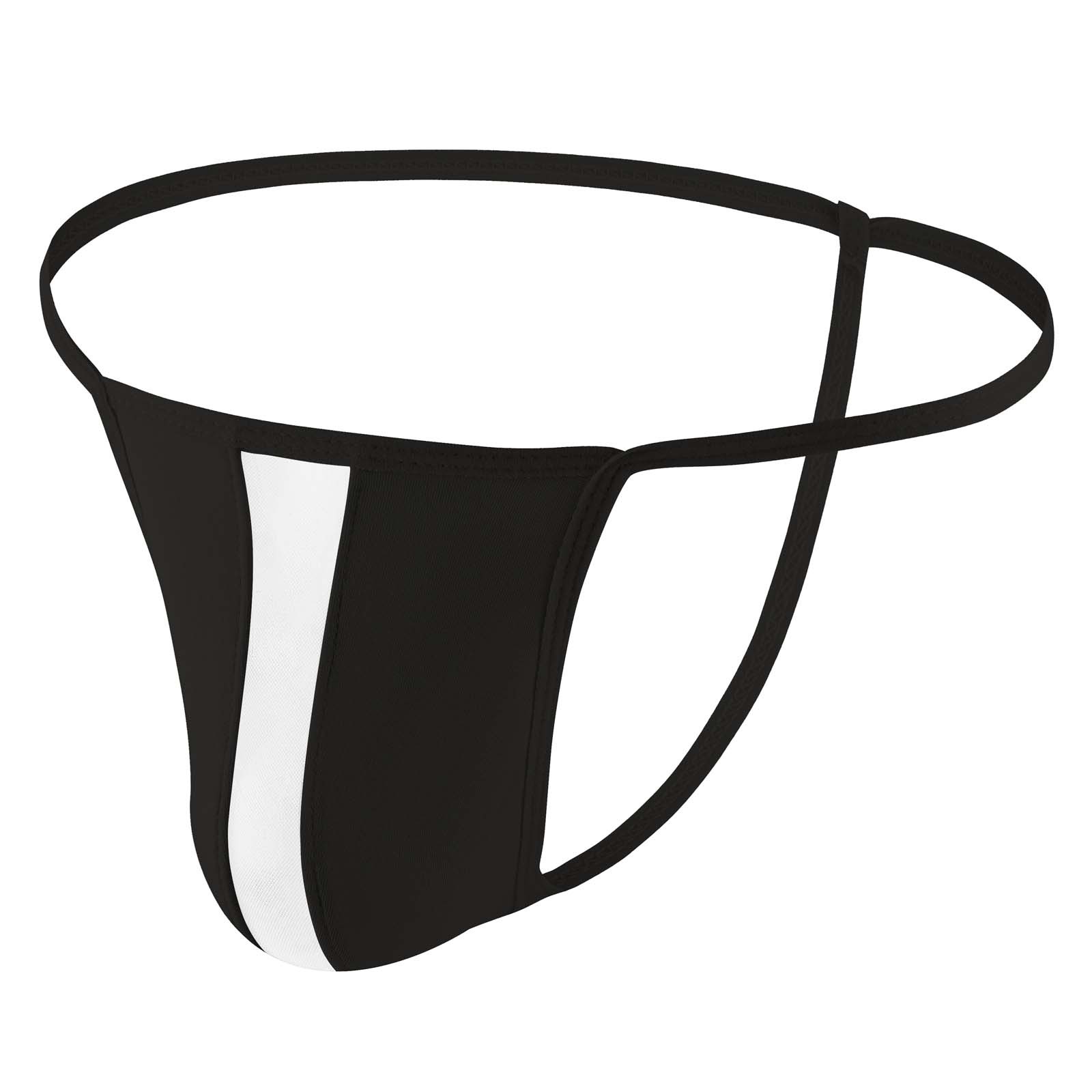 Aliexpress Hot Selling Sexy Bikini Men's Thong Color Block Thin Strap See-Through Low Waist Knitted Single Thong Wholesale