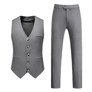 Men's New Products, Men's Vests, Korean Style Slim Suits, Vests and Trousers, Two-Piece Men's Business Casual Suits
