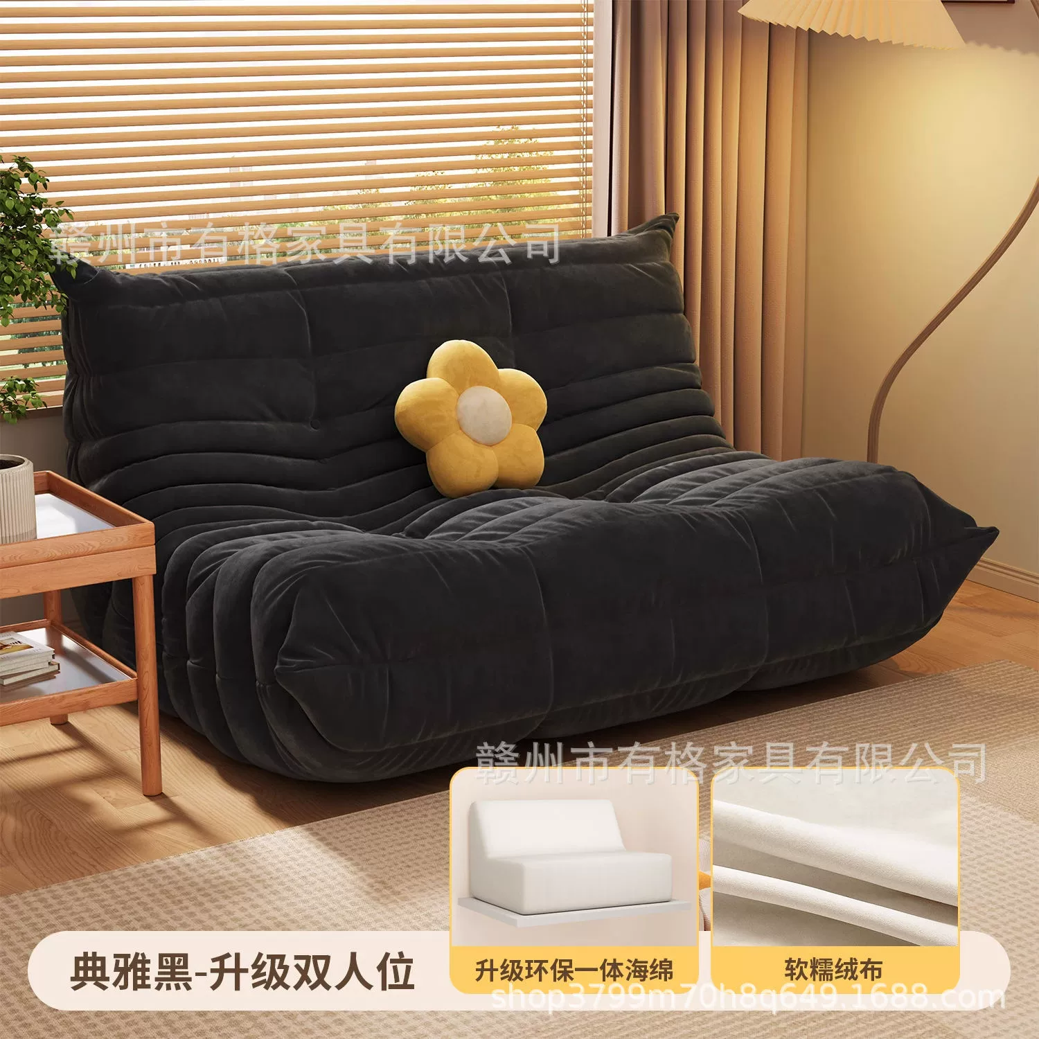 Sofa modern minimalist sponge sofa, cloth upholstery, storage system, multi-size (single–three-seater)
