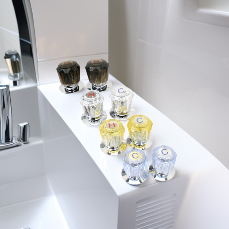 Faucet accessories plastic transparent handwheel foreign trade cross-border acrylic hot and cold shower faucet handwheel handle