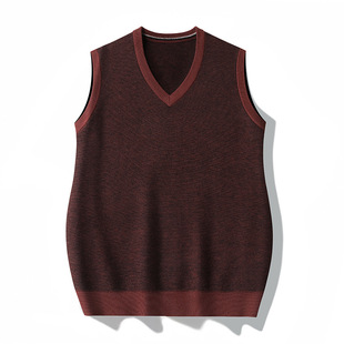 Fat Brother 2024 New Autumn and Winter Men's Plus Size Fashion Casual V Neck Woolen Sweater Knitted Vest