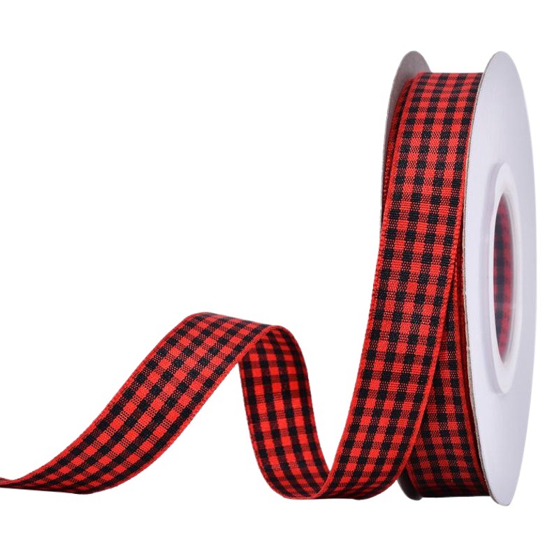 Yao Ming Plaid cinta hecha a mano DIY cinta regalo material de embalaje 2,5 cm Plaid banda accesorios para el cabello material decorativo