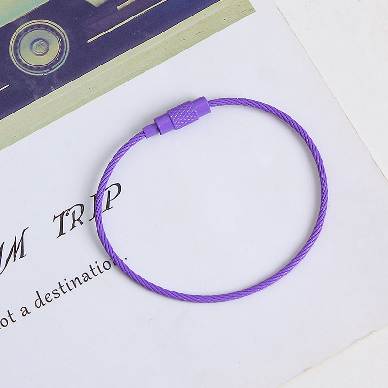 Accessory, steel wire, rotating keychain, DIY, with buttons