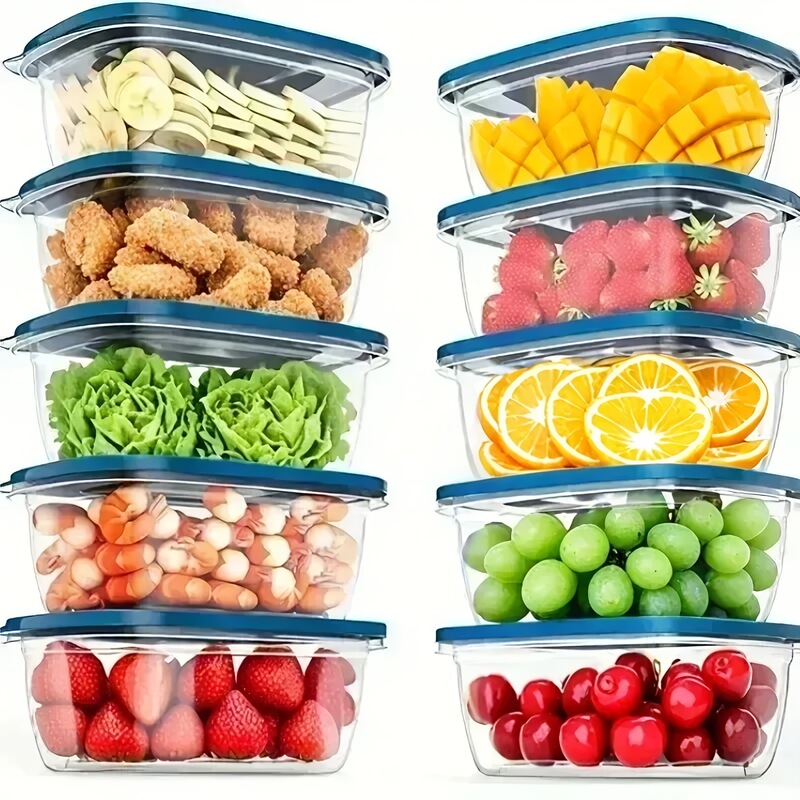 709ml Disposable Lunch Box, Take-Out Packaging Box, Fruit Box, 483ml Rectangular Transparent Fresh-Keeping Box with Lid