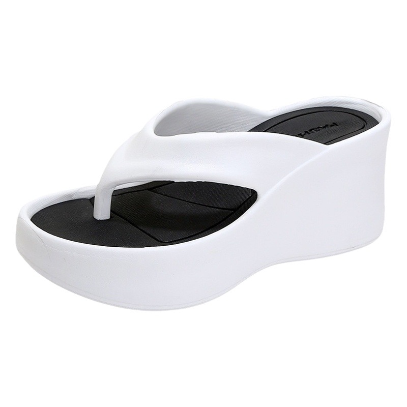 Cross-border nuevo 2024 Verano de suela gruesa Chanclas de las mujeres de desgaste exterior flip-flop de tacón de cuña plataforma de aumento de la altura cómodas zapatillas de celebridad de Internet