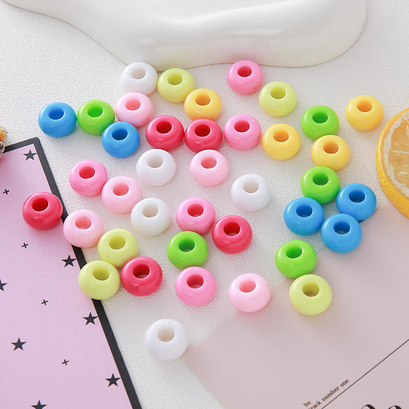 Wheel beads 14mm large hole bag hanging key chain accessories DIY handmade beaded acrylic abacus beads