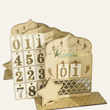跨境新款木质装饰品DIY木质摆件日历倒计时星星月亮家居摆件礼品