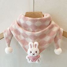 脖套儿童秋冬围脖卡通三角巾格子韩版保暖可爱宝宝围巾百搭婴幼儿