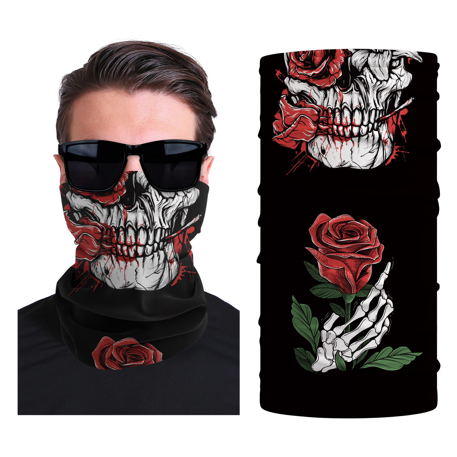 Xun hui transfronterizo media cara cráneo bufanda mágica sombrilla de viaje al aire libre máscara de equitación cuello de protección uv