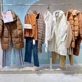 25冬钡禾潮流混搭风羽绒服连衣裙裤裙剪标撤柜品牌尾货批发摆摊货