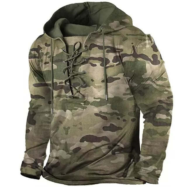 Comercio exterior transfronterizo 2023 hombres retro con cordones con capucha camiseta otoño e invierno nuevo casual Top Sudadera con capucha de los hombres